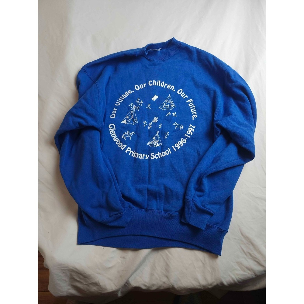 Vtg 90s Our Village Our Children Our Future Sweatshirt L Glenwood Primary School
